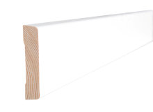 Indfatning glat hvid - 14 x 55 x 2200 mm